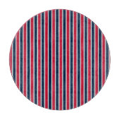 RWB Baseball Coord Stripes 1 ROND CUTTING BOARD Snijplank (Voorkant)