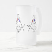 (RWB) Vrijmetselaars Matglas Bierpul (Voorkant rechts)