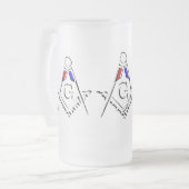 (RWB) Vrijmetselaars Matglas Bierpul (Voorkant links)