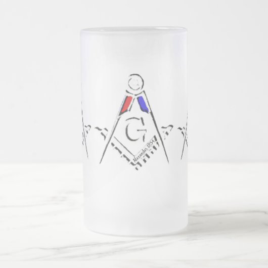 (RWB) Vrijmetselaars Matglas Bierpul (Center)