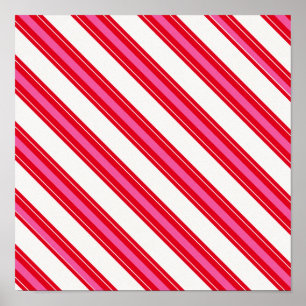 RWCCS RED WHITE CANDYCANE STRIPES ACHTERGROUND PAT POSTER