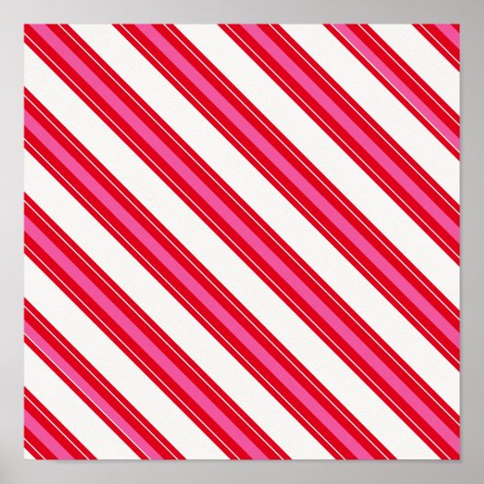 RWCCS RED WHITE CANDYCANE STRIPES ACHTERGROUND PAT POSTER (Voorkant)
