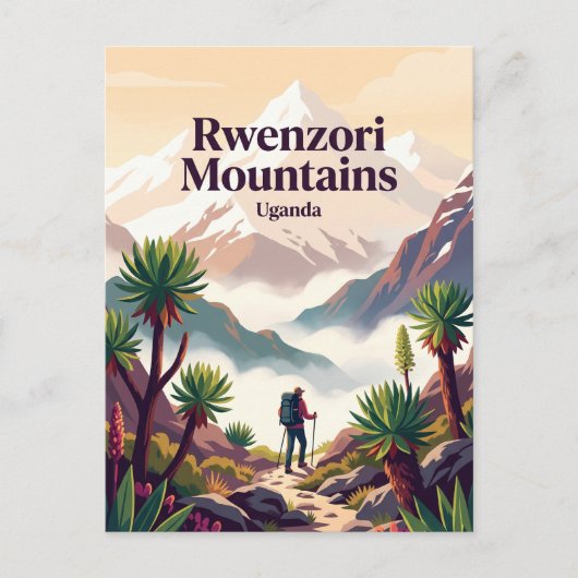 Rwenzori-gebergte Oeganda Briefkaart (Voorkant)