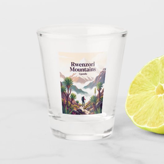 Rwenzori-gebergte Oeganda Shot Glas (Voorkant)