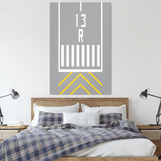 RWY-drempel 13R Canvas Afdruk (Insitu (Slaapkamer))