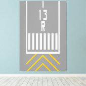 RWY-drempel 13R Canvas Afdruk (Insitu (Houten vloer))