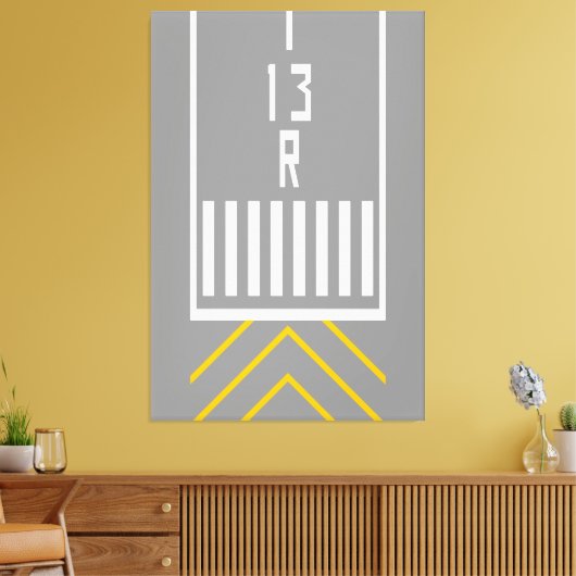 RWY-drempel 13R Canvas Afdruk (Insitu (Woonkamer))