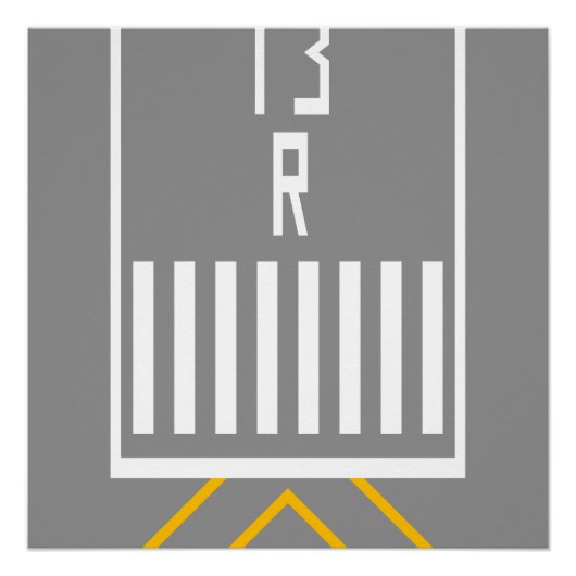 RWY-drempel 13R Perfect Poster (Voorkant)
