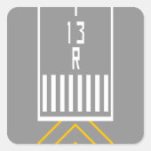 RWY-drempel 13R Vierkante Sticker (Voorkant)