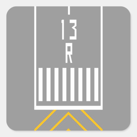 RWY-drempel 13R Vierkante Sticker (Voorkant)