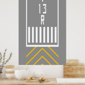 RWY Threshold 13R Poster (Keuken)