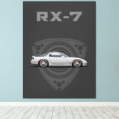 RX7 FD rotary JDM car Canvas Afdruk (Insitu (Houten vloer))