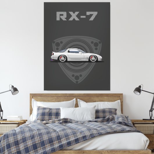 RX7 FD rotary JDM car Canvas Afdruk (Insitu (Slaapkamer))