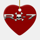 RX7 met een schedel Keramisch Ornament (Achterkant)