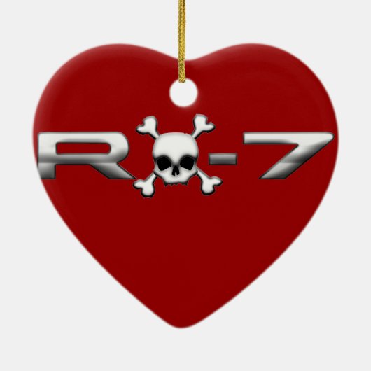 RX7 met een schedel Keramisch Ornament (Achterkant)