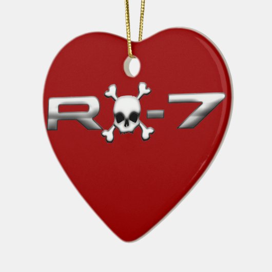 RX7 met een schedel Keramisch Ornament (Links)