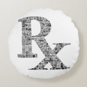 Rx Apotheek Medische Geschiedenis oude advertentie Rond Kussen