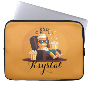 Rx & chill Grappige apotheek tech namen Laptop Sleeve