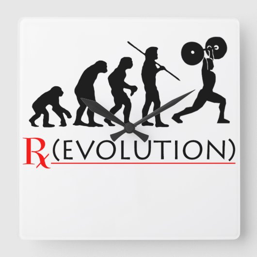 RX - Evolutiegrafiek "Elite Fitness" wandklok (Voorkant)