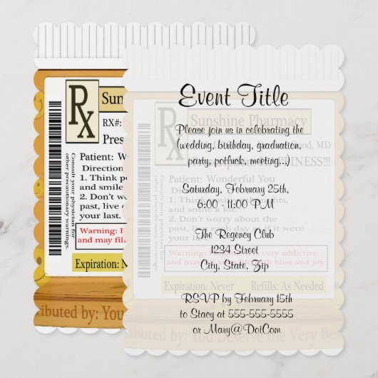 RX Funny Happiness Prescrition Kaart (Voorkant / Achterkant)