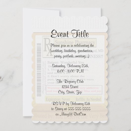 RX Funny Happiness Prescrition Kaart (Voorkant)