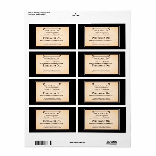 RX-kabel / oud -  / pepermunt Etiket (Full Sheet)