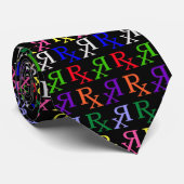 rx logo regenboogzwarte    onzwart stropdas (Opgerold)