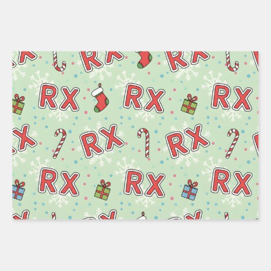 RX-Mas apotheek Kerstmis Inpakpapier Vel (Voorkant 3)