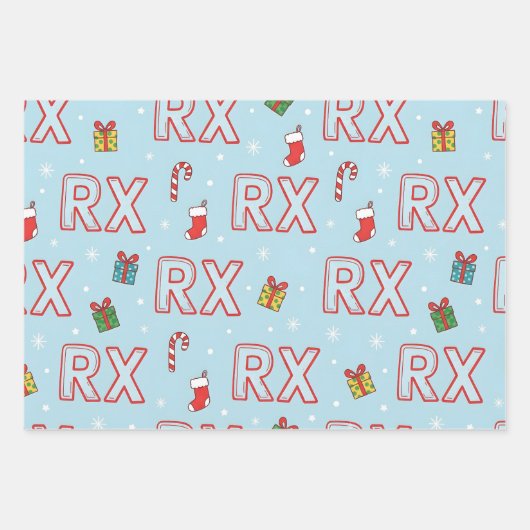 RX-Mas apotheek Kerstmis Inpakpapier Vel (Voorkant 2)