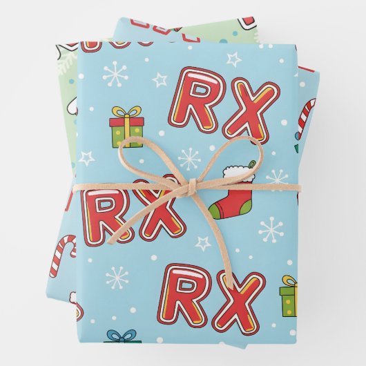 RX-Mas apotheek Kerstmis Inpakpapier Vel (In situ)