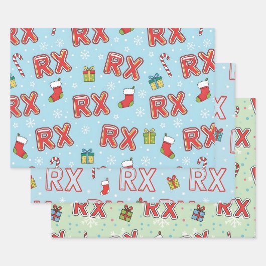 RX-Mas apotheek Kerstmis Inpakpapier Vel (Set)