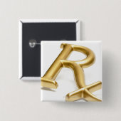 Rx-medicijnteken Vierkante Button 5,1 Cm (Voorkant /achterkant)