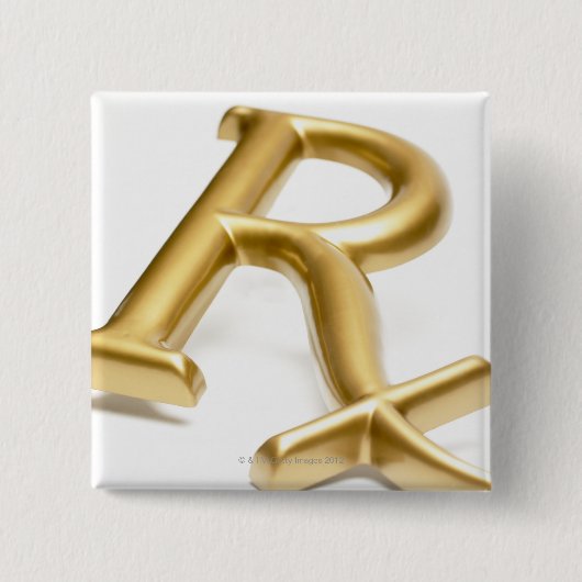 Rx-medicijnteken Vierkante Button 5,1 Cm (Voorkant)