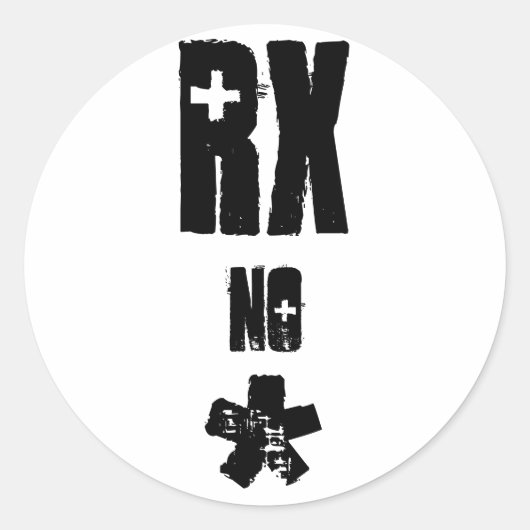 Rx nee * ronde sticker (Voorkant)