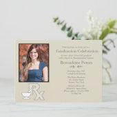 Rx Pharmacy School Foto Afstuderen Uitnodiging (Staand voorkant)