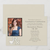 Rx Pharmacy School Foto Afstuderen Uitnodiging (Voorkant / Achterkant)