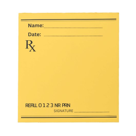 Rx Prescription Pad – Write Your Own Notes Notitieblok (Voorkant)