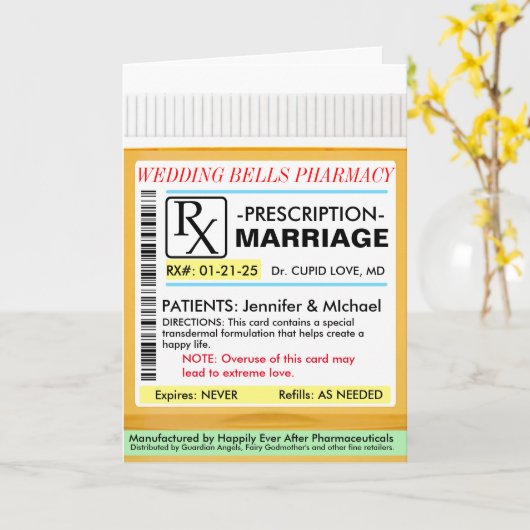 RX-recept voor trouwkaart Kaart (Gele Bloem)