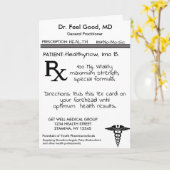 RX-recepttest Funny Get Well Kaart (Gele Bloem)