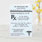 RX-recepttest Funny Get Well Kaart (Gele Bloem)