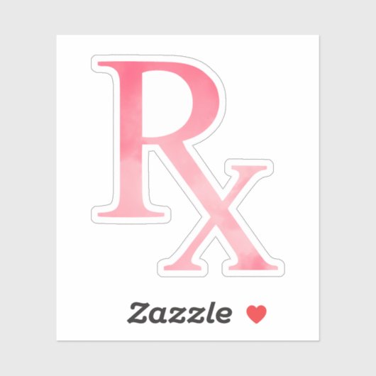 RX roze Waterverf Sticker (Vel)