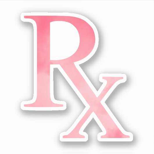RX roze Waterverf Sticker (Voorkant)