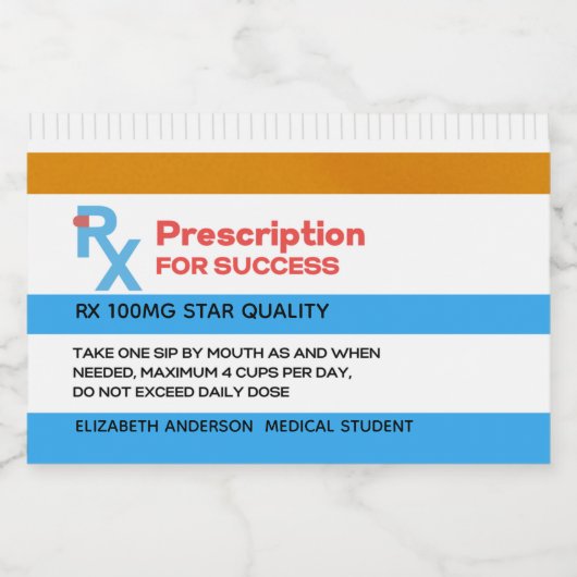 RX SUCCES Verpleegster Dokter Medische Afstudeer F Likeurfles Etiket (Enkel label)