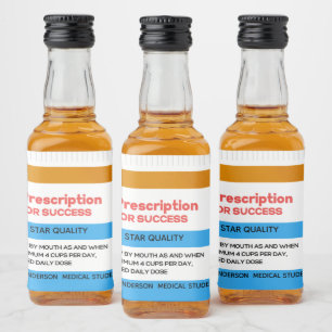 RX SUCCESS Nurse Doctor Medical Afstuderen Favor Likeurfles Etiket