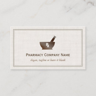 RX Symbol Pharmacy Chemist Company - Classic Linen Visitekaartje