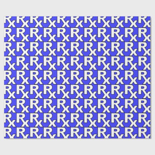 Rx symbool blauw omslagpapier cadeaupapier (Vlak)