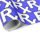 Rx symbool blauw omslagpapier cadeaupapier (Rol Hoek)