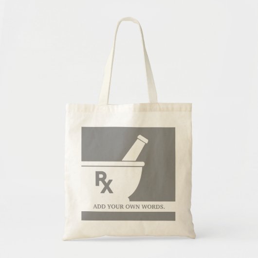 Rx Symbool Pharmacologie Mortar en Pestle Custom Tote Bag (Voorkant)