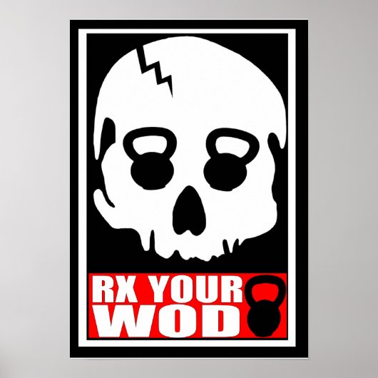 RX Uw WOD - Kettlebell Skull Poster (Voorkant)