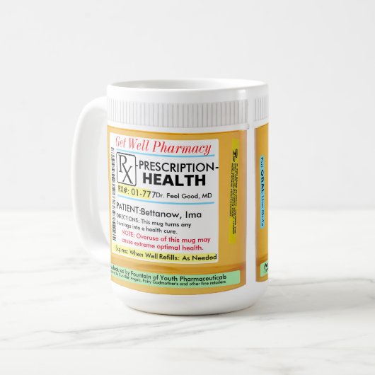 RX Voorschrift voor gezondheid Koffiemok (Voorkant links)